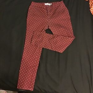 Burgundy Polka Dot Pixie Pants